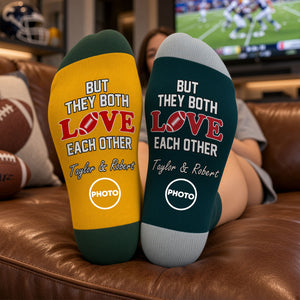 But They Both Love Each Other Middle Tube Socks - Personalized Gifts For Sports Loving Couple 01huti091026-Homacus