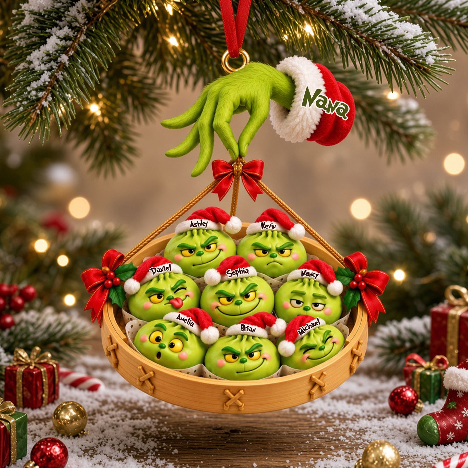 Funny Mischief Dumpling Family Acrylic Ornament - Personalized Christmas Gifts For Family 02nati051026-Homacus