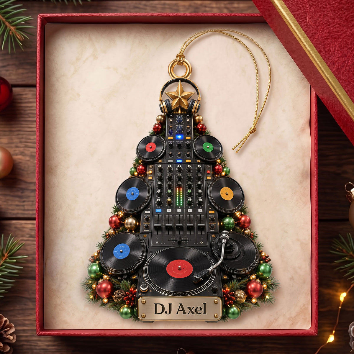 DJ Turntable Christmas Ornament - Personalized Gifts For Music Lovers 03NATI140826