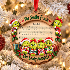 Mischief Kids Family Ornament - Personalized Gifts For Family Christmas Ornament 06PATI221026-Homacus