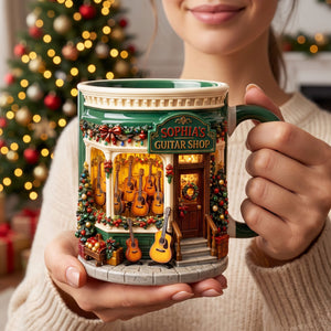 Festive Guitar Shop Accent Mug, Personalized Gifts For Guitar Lovers 05qhti190826-Homacus