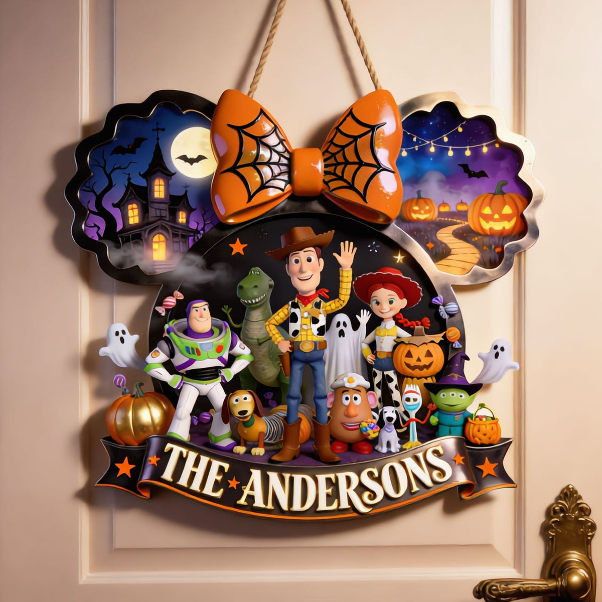 Personalized Spooky Family Wall Hanging Sign – Halloween Gifts For Family 03pgti300726