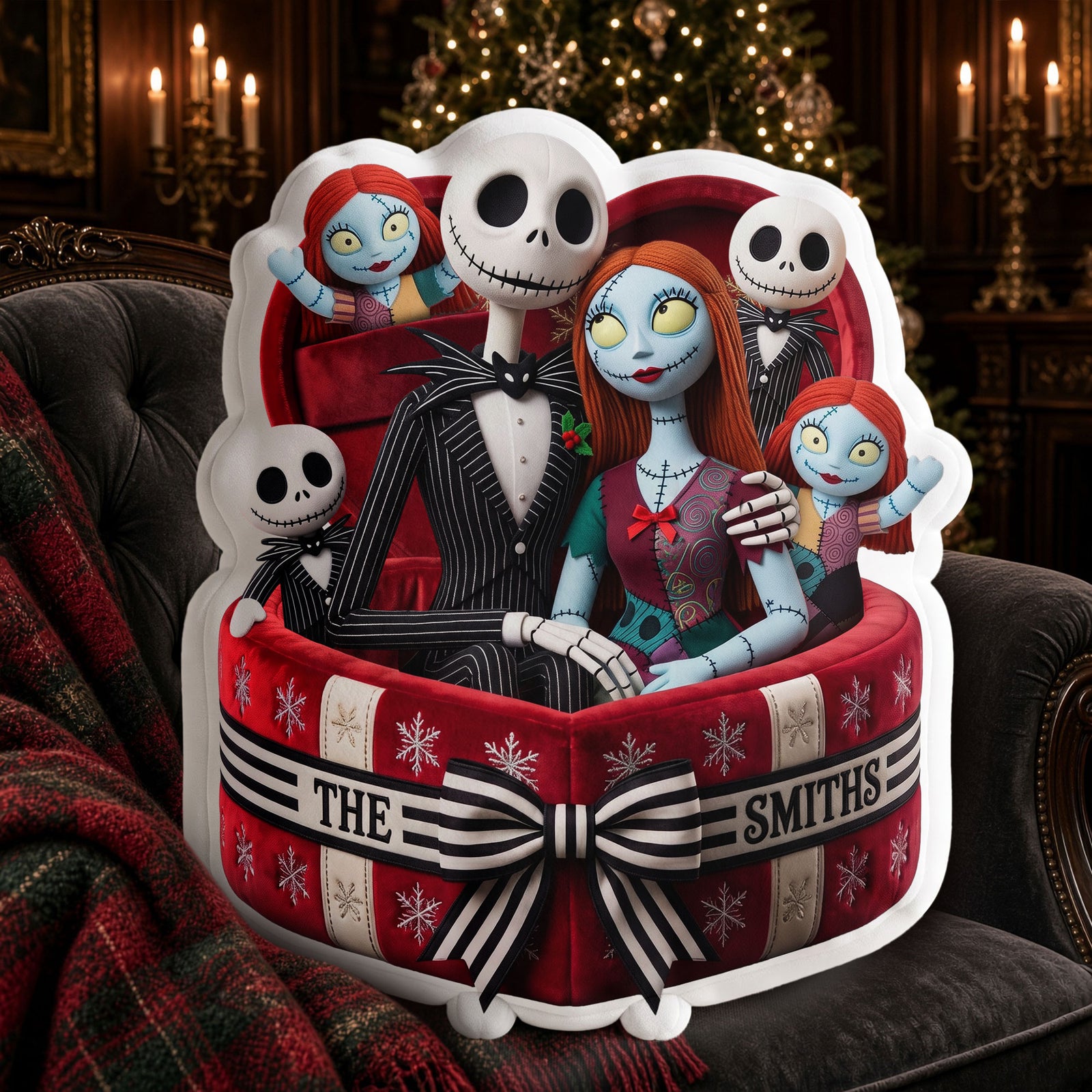 Cute Spooky Family Moments Pillow - Personalized Christmas Gifts For Family 01pati031026-Homacus
