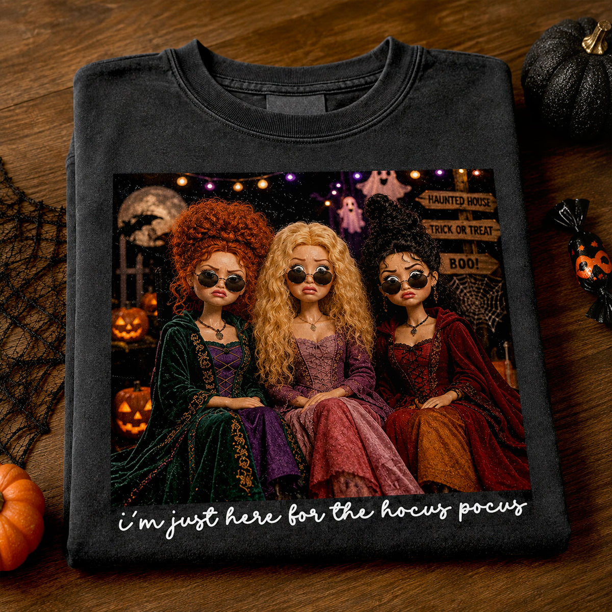 Witchy Halloween Washed Shirt Personalized Gifts For Women 04NATI110826