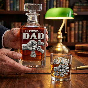 First Dad Now Grandpa Drinking Set - Personalized Gift For Father's Day Decanter Set 02HUTI280526-Homacus