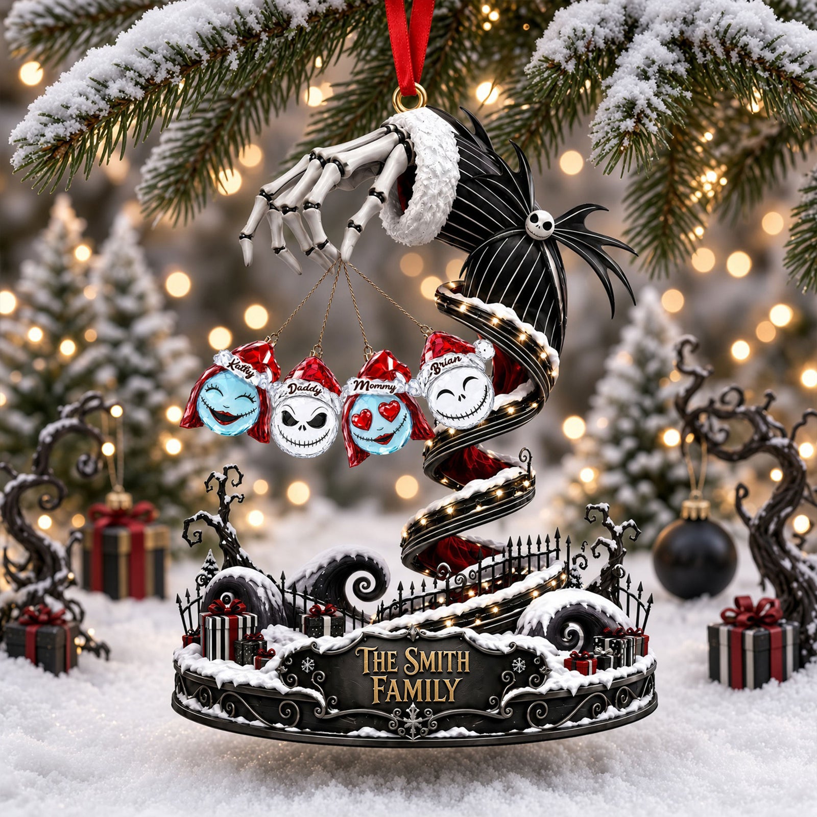 Creepy Cute Family Christmas Ornament - Personalized Gifts For Family 03ohti180926-Homacus