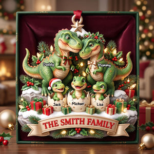 Dinosaur Family Ornament - Personalized Christmas Gifts For Family 04TYTI180826-Homacus