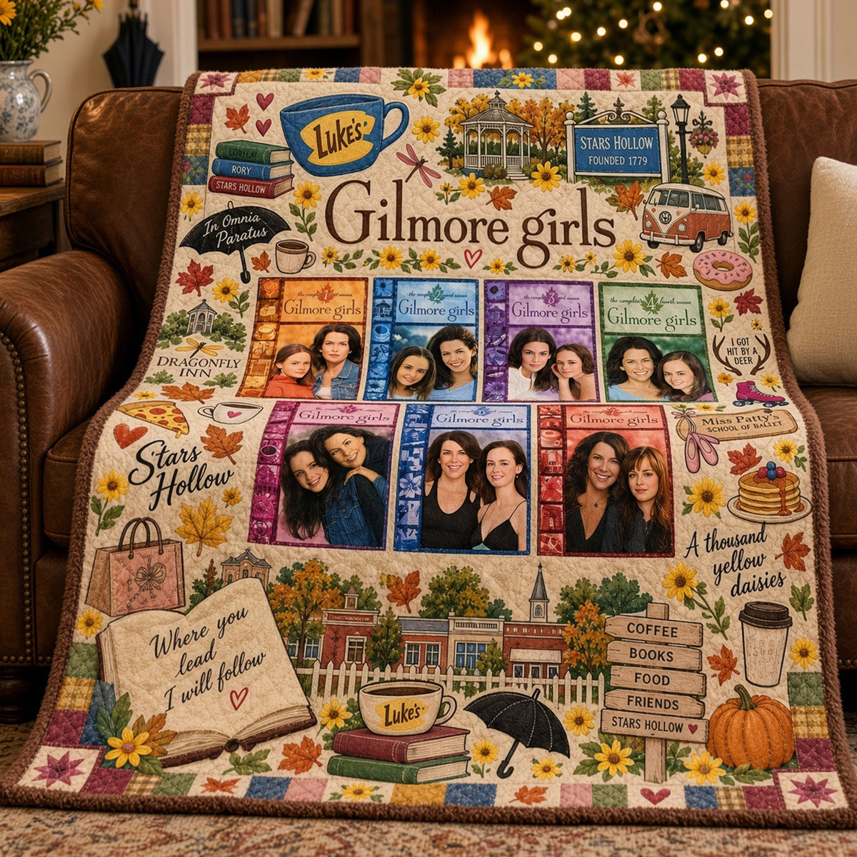Cozy Autumn Small-Town Blanket - Personalized Gifts For TV Show Lovers 02NATI091026-Homacus