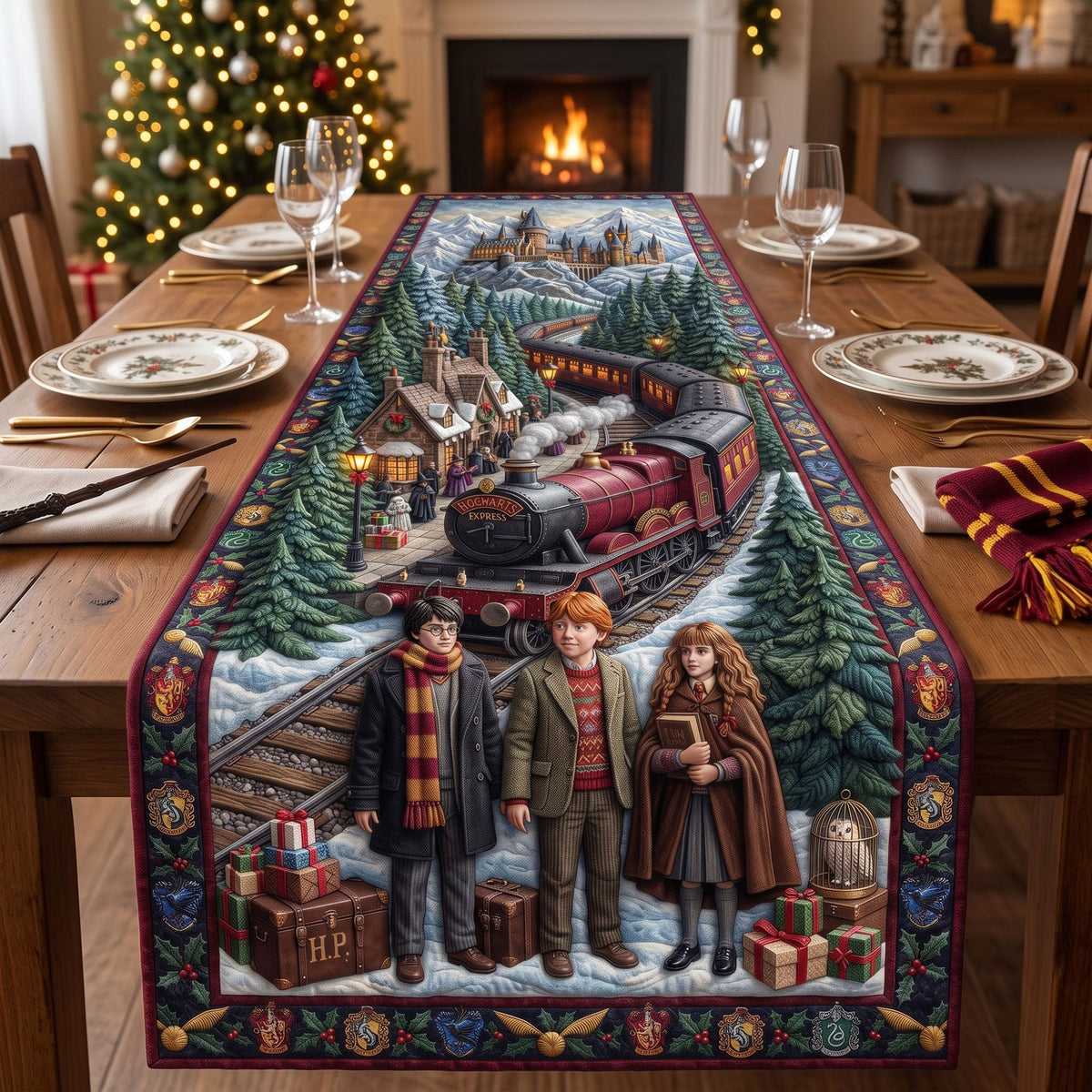 Enchanted Academy Quilted Table Runner - Personalized Christmas Gifts 06tyti120826-Homacus