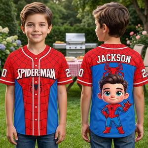 Web Hero Baseball Jersey - Personalized Gifts For Kids 03nati040826-Homacus