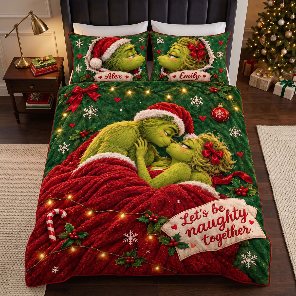 Furry Naughty Couples Quilt Bed Set - Personalized Christmas Gifts For Couples 04ttti300926