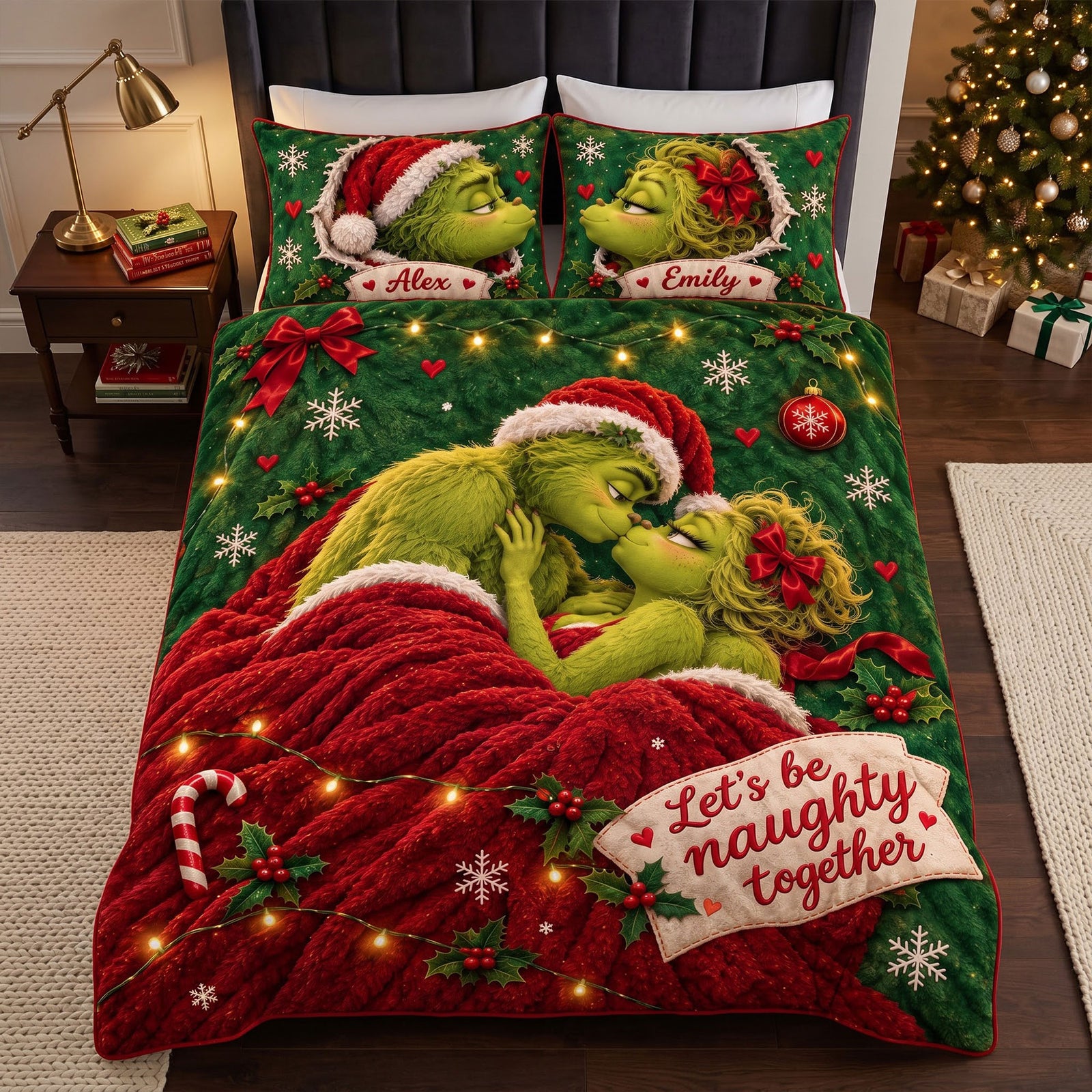 Furry Naughty Couples Quilt Bed Set - Personalized Christmas Gifts For Couples 04ttti300926-Homacus