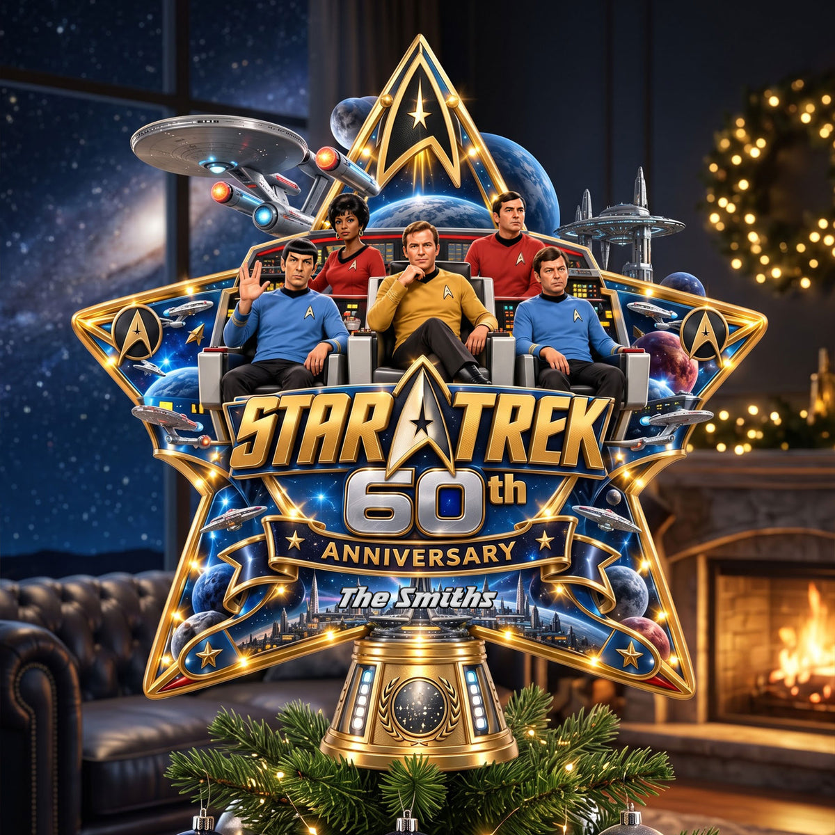 60th Anniversary Cosmic Tree Topper - Personalized Christmas Gifts For Family 01ohti180926