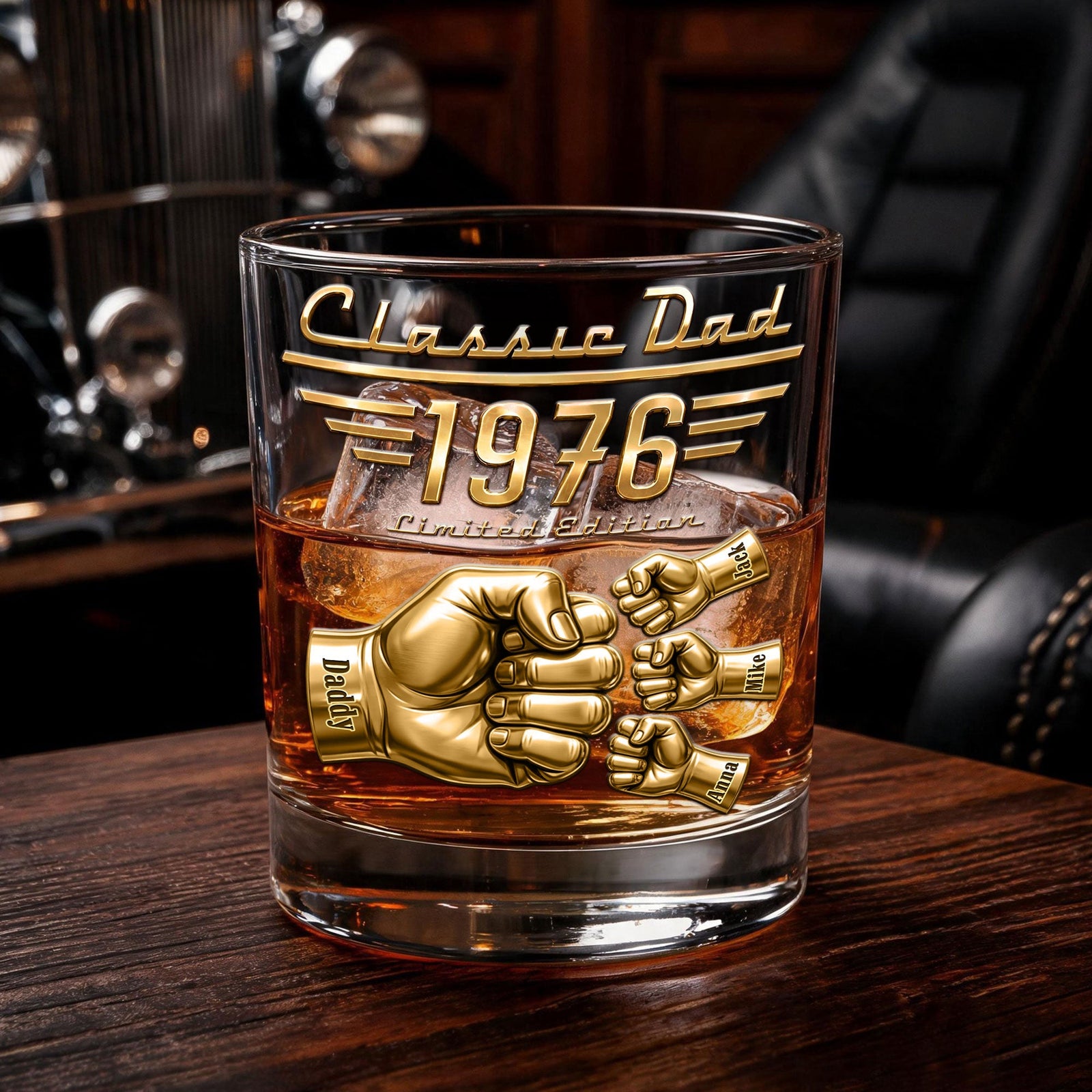 Timeless Dad Round Glass - Personalized Gifts For Dads 02NATI200526-Homacus