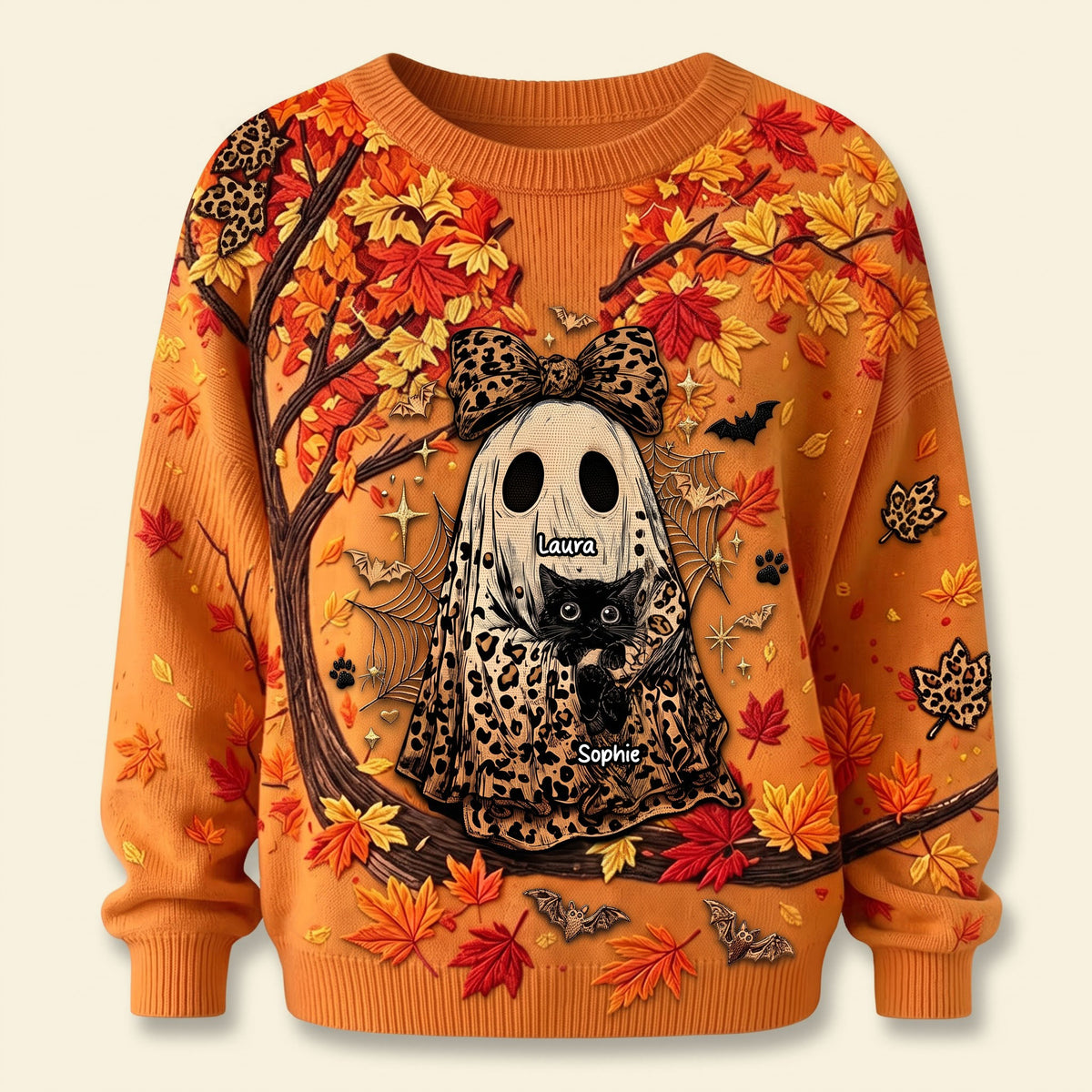 Autumn Boo Jee Cat Sweater - Personalized Gifts For Cat Lovers 04qhti100826-Homacus