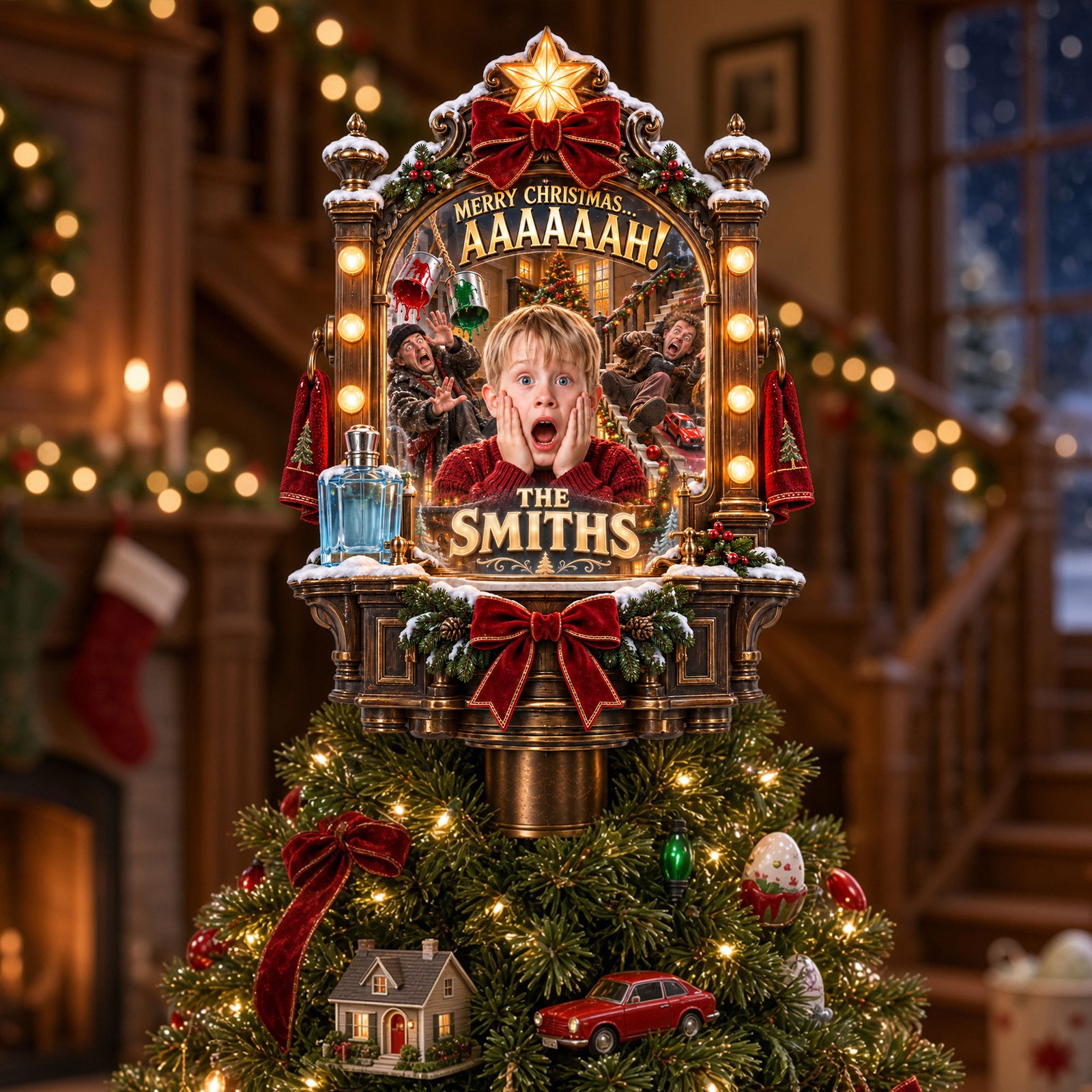 Classic Christmas Comedy Tree Topper - Personalized Christmas Gifts 06hati180926-Homacus