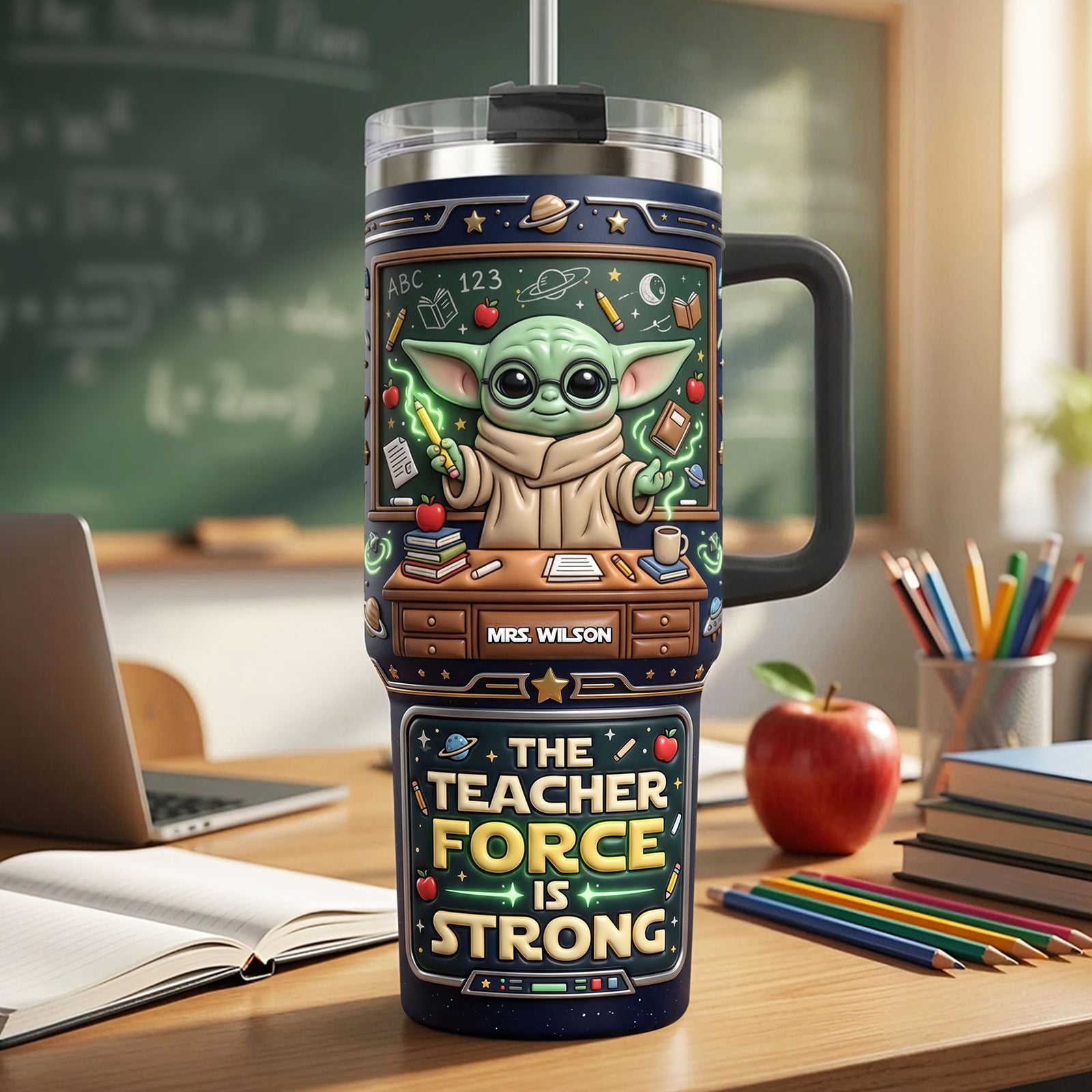 Galactic Teacher Tumbler Handle - Personalized Appreciation Gift 04TYTI230726-Homacus