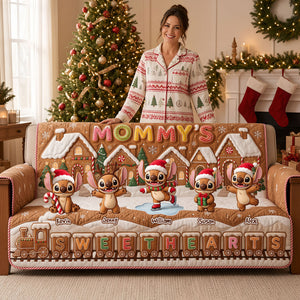 Cute Gingerbread Christmas Sofa Cover - Personalized Gifts For Mom 01pati220826-Homacus