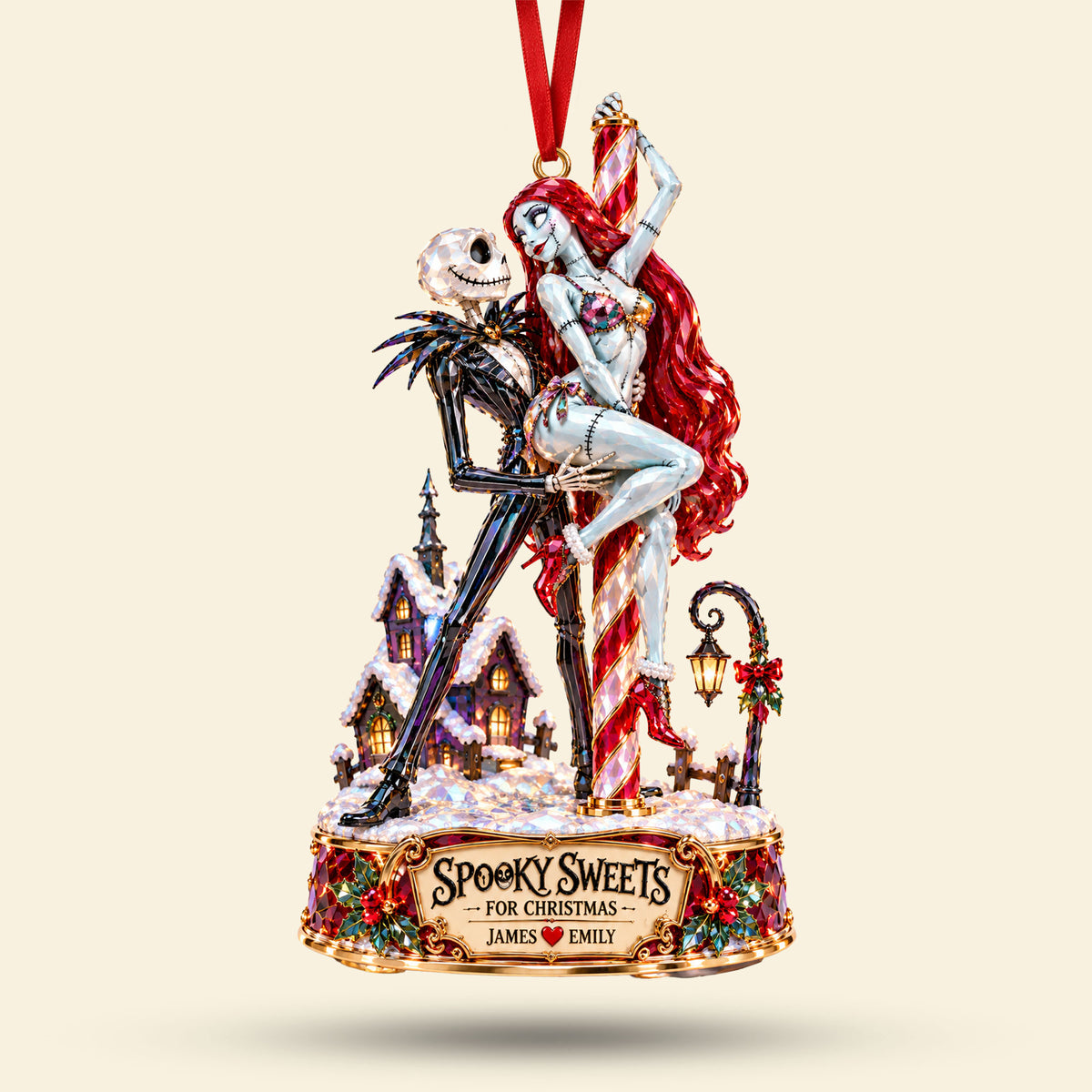 Spooky Couple Ornament - Personalized Gifts For Ornament Christmas Ornament 04HATI191026-Homacus