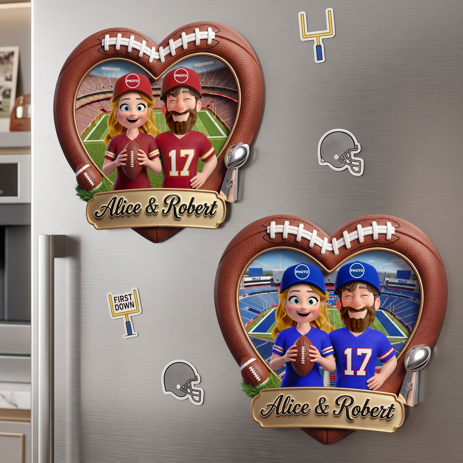 Love On The Field Fridge Magnet - Personalized Gifts For Couples 05huti140726-Homacus