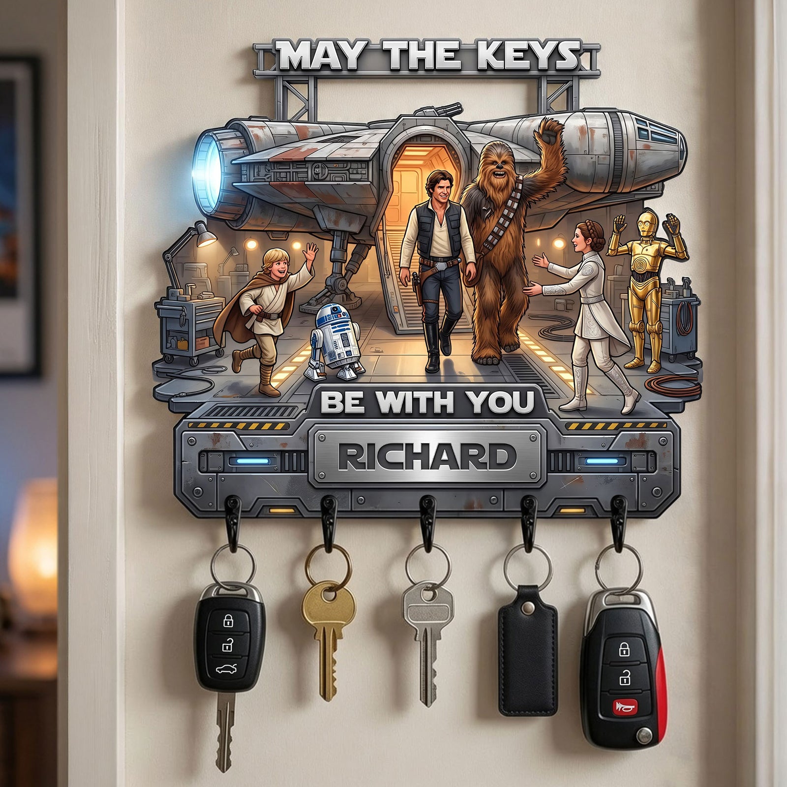 Space Adventure Acrylic Key Hanger - Personalized Gifts 02hati140726-Homacus