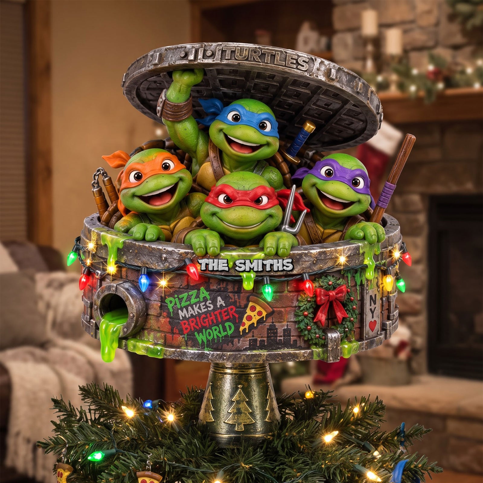 Family Turtle Holiday Tree Topper - Personalized Christmas Gifts 02nati090926-Homacus