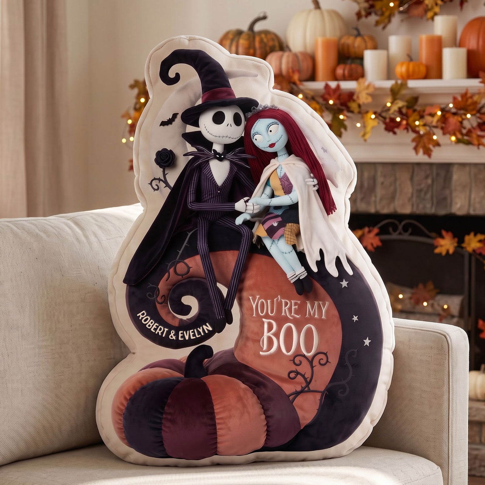 Gothic Couple Halloween Pillow - Personalized Gifts For Couple 01TYTI290726-Homacus