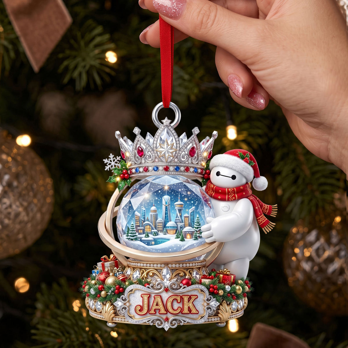 Lovely Merry Inflatable Robot Acrylic Ornament - Personalized Christmas Gift For Family 05hati020926