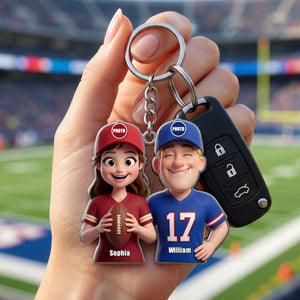 True Love Couple Keychain - Personalized Sports Couple Gift 04HUTI180626-Homacus
