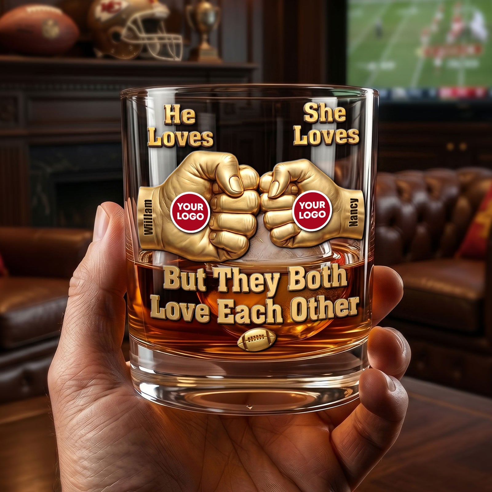 Fist Bump Couple Sport Round Glass - Personalized Gifts For Couple 05huti030626-Homacus