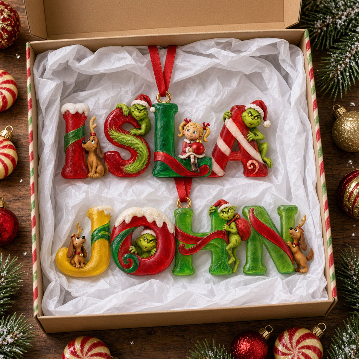 Grouchy Mischief Alphabet Christmas Acrylic Ornament - Personalized Christmas Gifts 06pati081026-Homacus