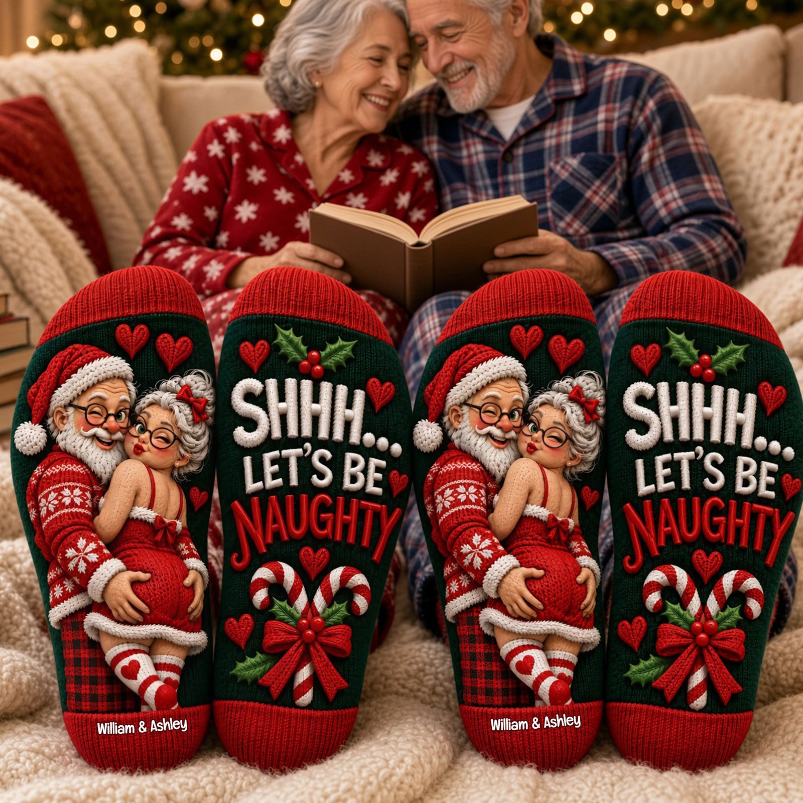 Old Naughty Santa Couples Middle Tube Socks - Personalized Christmas Gifts For Couples 02ohti220926-Homacus