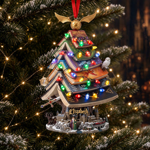 Whimsical Book Stack Christmas Ornament - Personalized Gift For Book Lovers 06HUTI120926-Homacus