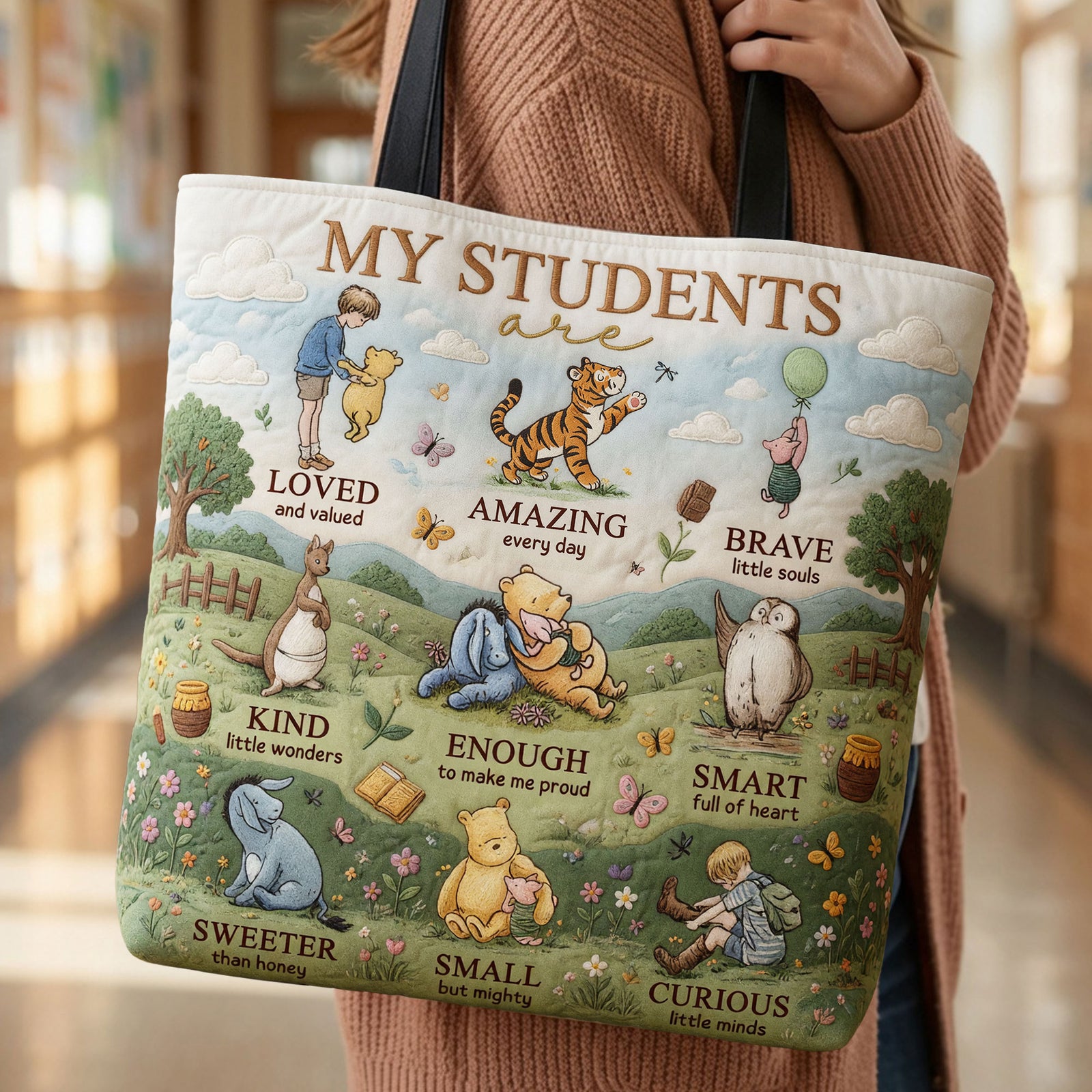Teaching With Heart Tote Bag - Personalized Gifts For Teacher 02NATI230726-Homacus