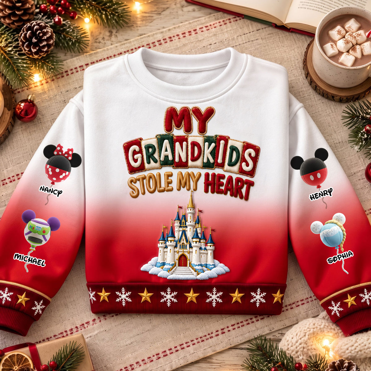 Grandkids Stole My Heart Christmas Sweater - Personalized For Grandma 04OHTI231026-Homacus