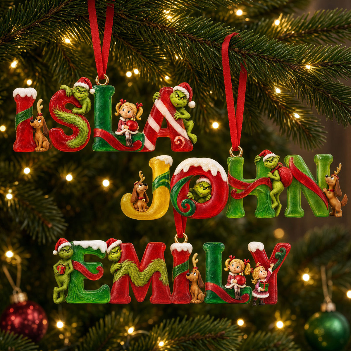 Grouchy Mischief Alphabet Christmas Acrylic Ornament - Personalized Christmas Gifts 06pati081026-Homacus