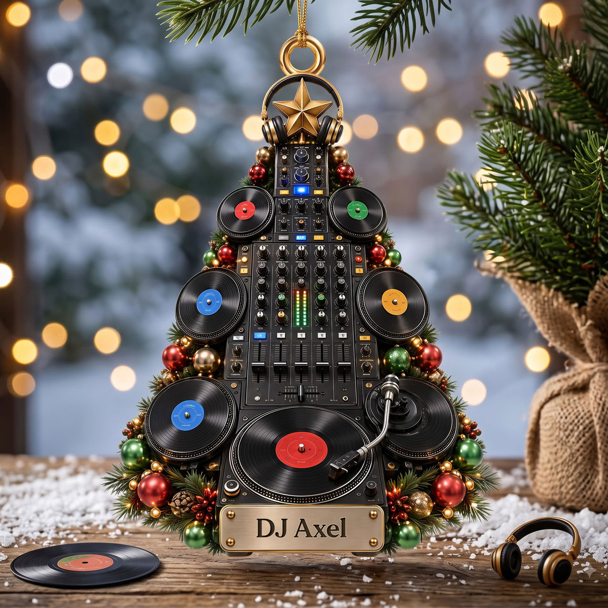 DJ Turntable Christmas Ornament - Personalized Gifts For Music Lovers 03NATI140826