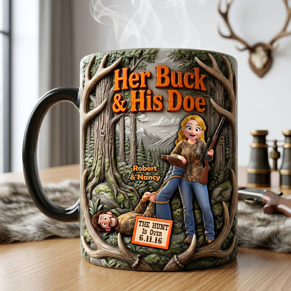 Hunting Couple Magic Mug - Personalized Gifts For Couple 03huti020626-Homacus