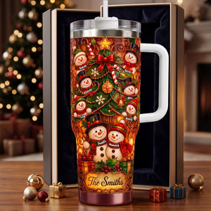 Snowman Family Tumbler – Personalized Christmas Gifts For Family 01pati190826-Homacus