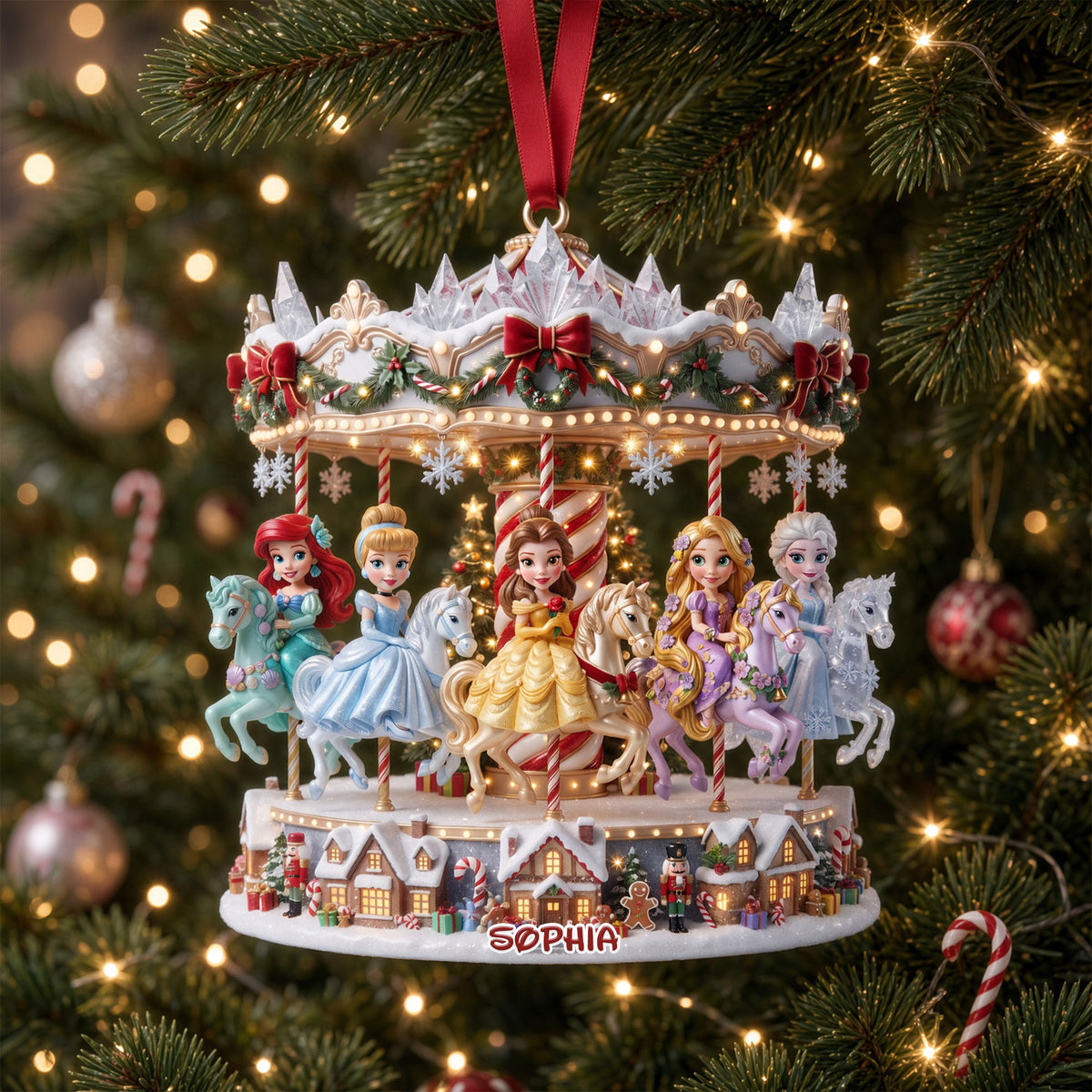 Enchanted Carousel Christmas Ornament - Personalized Gifts For Girls 07TYTI021026-Homacus