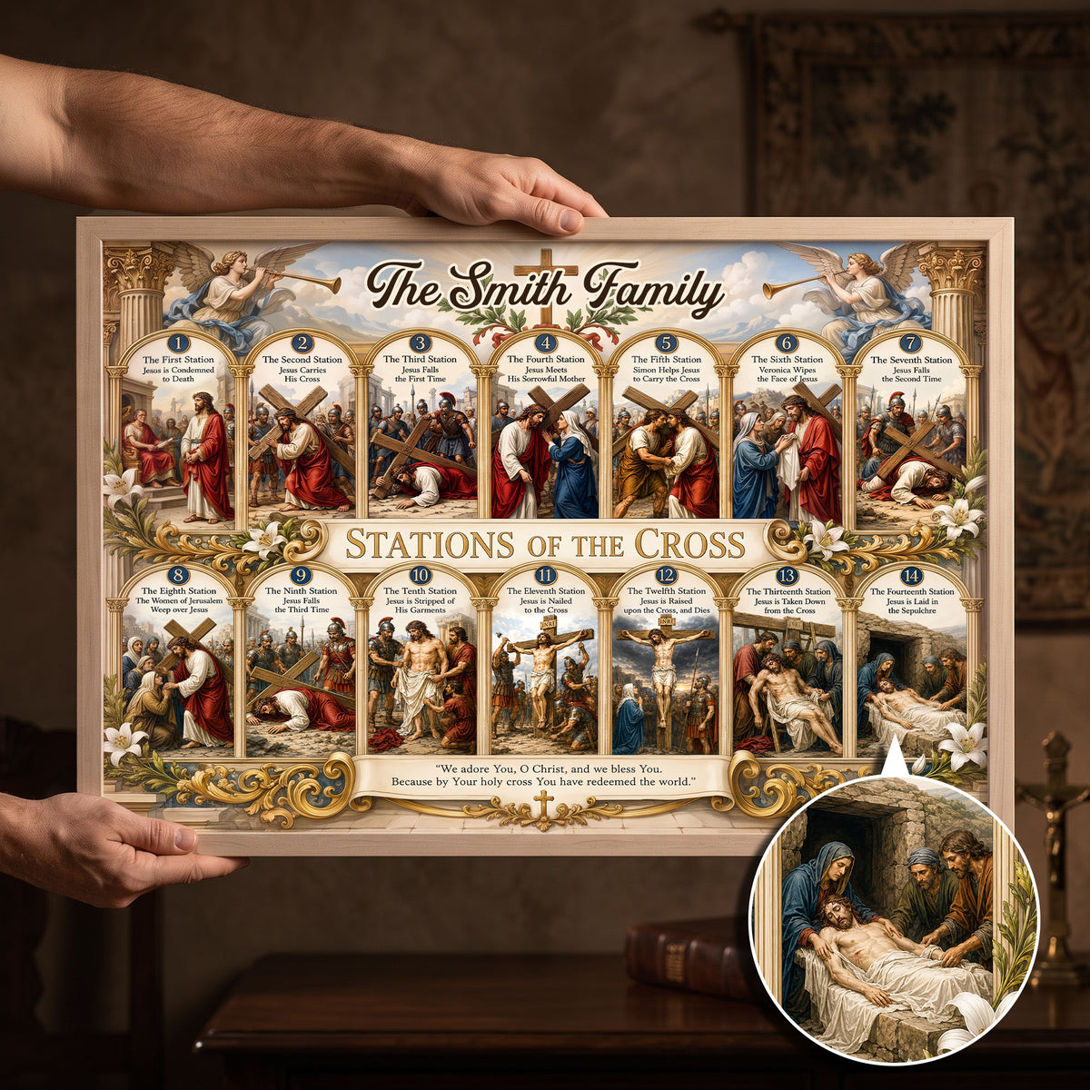 Jesus Carries The Cross Poster - Personalized Gifts For Christian 03HUTI200726-Homacus