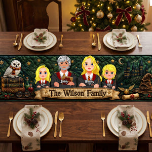 Fantasy Family Christmas Table Runner - Personalized Gifts For Family Quilted Table 02NATI200826PA