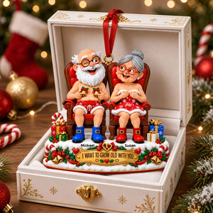 Naughty Old Couples Acrylic Ornament - Personalized Christmas Gifts For Couples 04ohti081026-Homacus