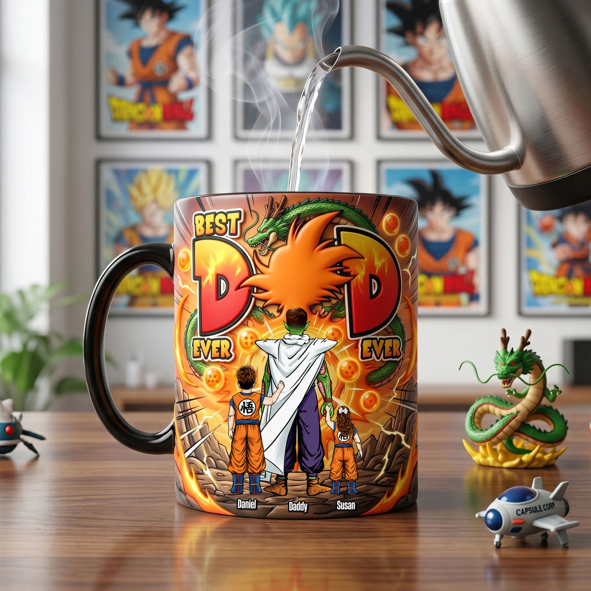 Legend Fighter Dad And Kids Magic Ceramic Coffee Mug - Personalized Gifts For Father's Day Magic Mug 04HUTI120526-Homacus