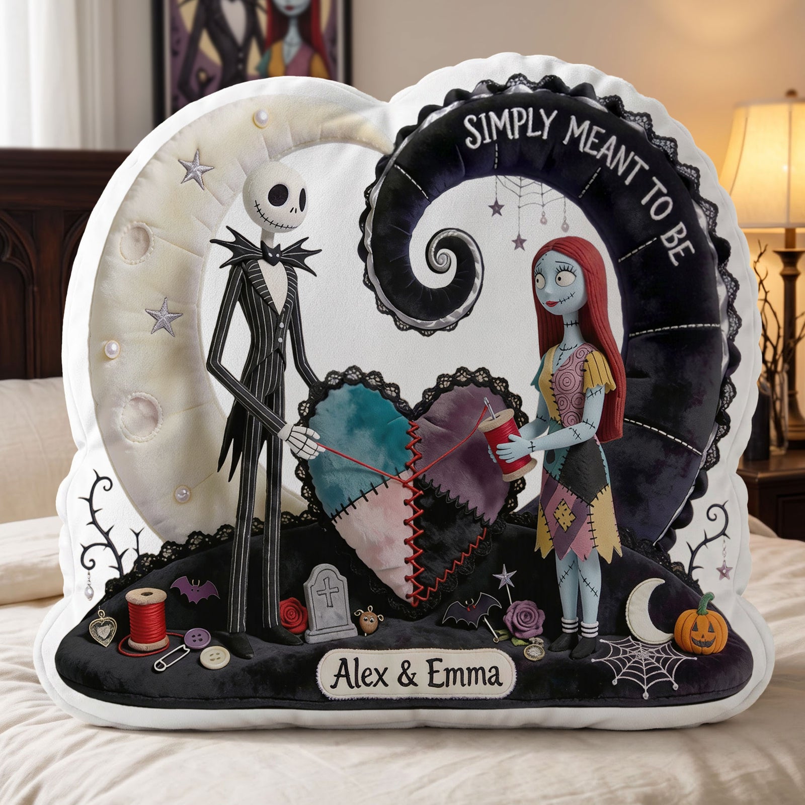 Gothic Skeleton Couple Pillow - Personalized Gift For Couples 03HATI050826-Homacus