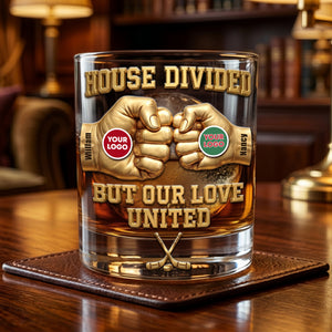 Fist Bump Dual Team Round Glass Personalized Gifts For Sport Lovers 07HUTI060626-Homacus