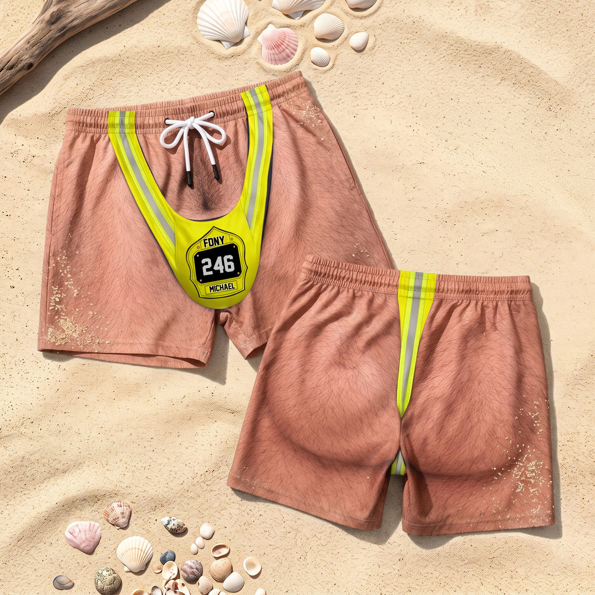 Funny Firefighter Beach Shorts - Gifts For Men 03huti170826