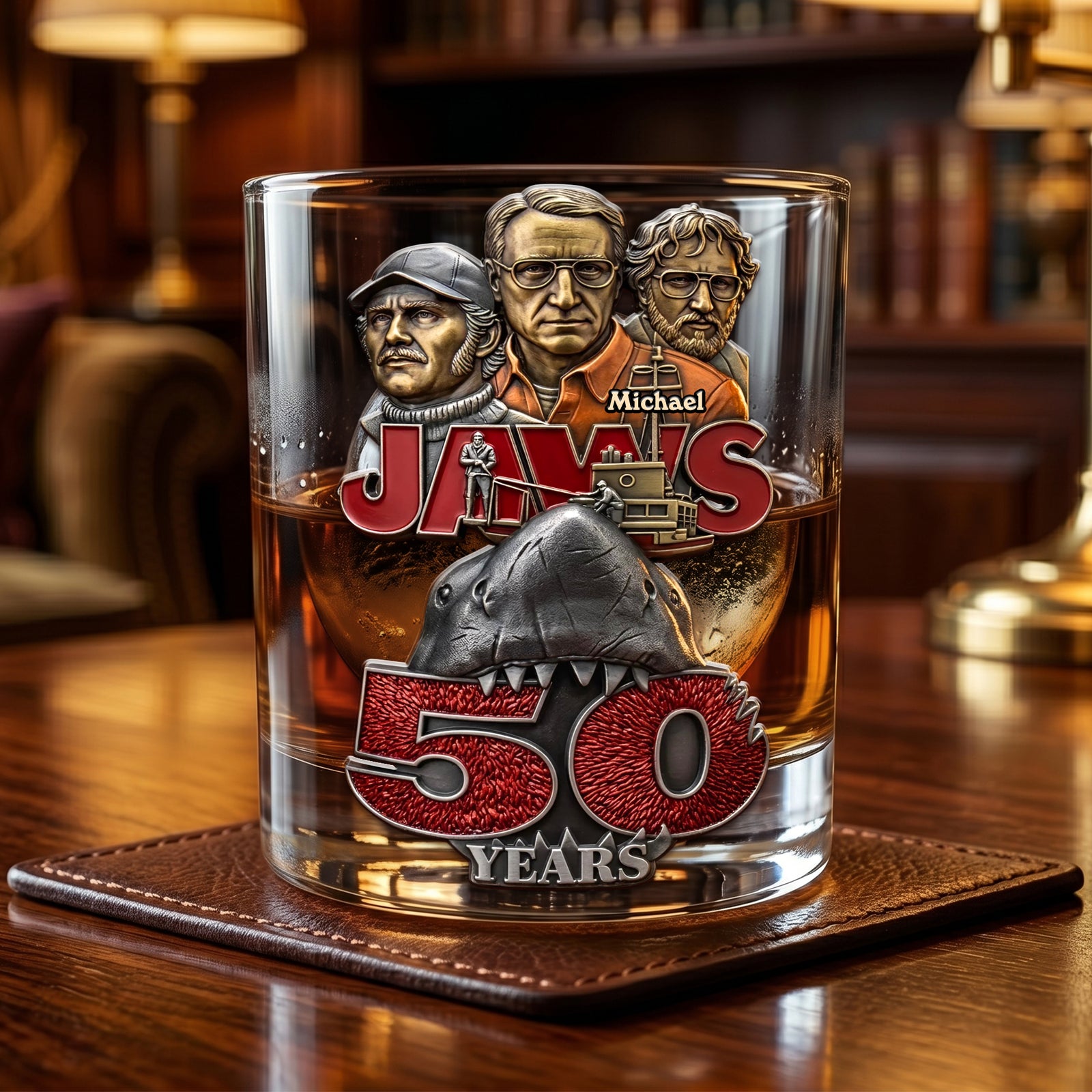 50 Years of Ocean Thrills Round Glass - Personalized Gifts 04ohti120626-Homacus