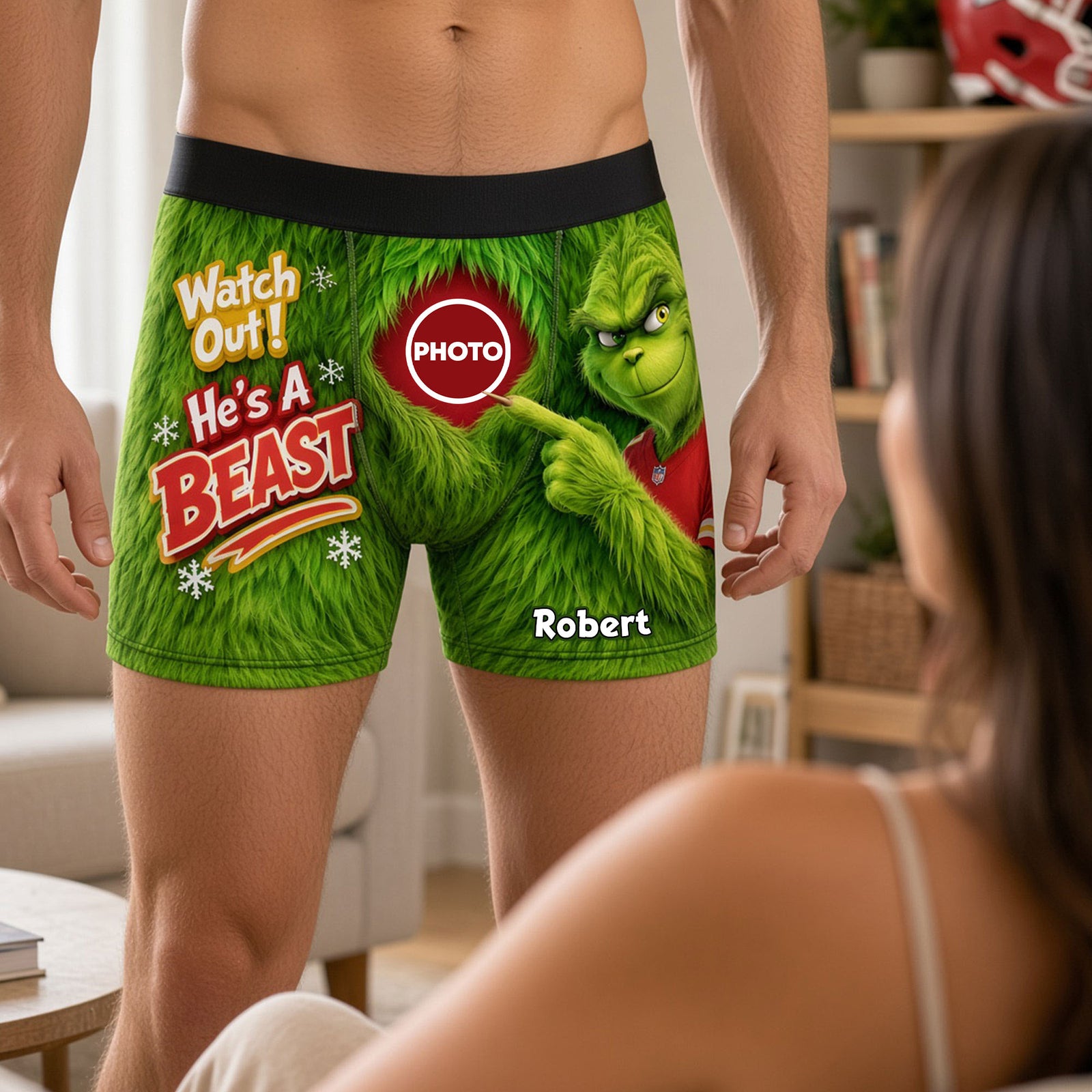 Watch Out He's a Beast Furry Mischief Men Boxer - Personalized Gifts For Sport Lovers 04huti011026-Homacus