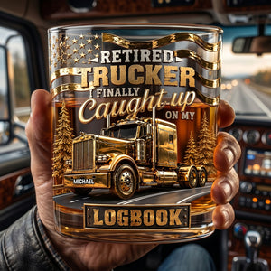 Fun Retired Trucker Round Glass-Personalized Gifts For Trucker 04QHTI240626